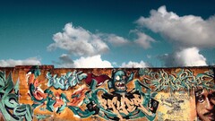 City sky Berlin berlin wall graffiti