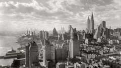 City skyscraper vintage new york city