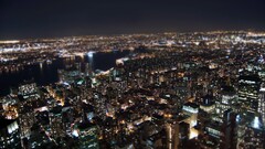 cityscape aerial view new york city tilt-shift sky dark night