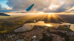 cityscape Aircraft aerial view sky clouds