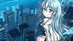 cityscape anime girls Anime touwa erio