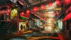 cityscape artwork final fantasy vii video games