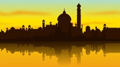 cityscape artwork sky reflection