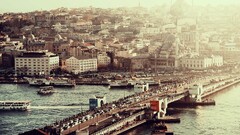 cityscape Bridge building river Istanbul Turkey