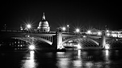 cityscape Bridge night monochrome lights