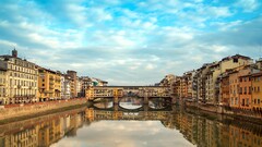 cityscape Bridge reflection Florence Italy ponte vecchio