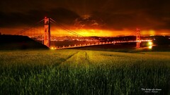 cityscape Bridge San Francisco USA golden gate bridge space art