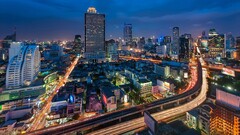cityscape building lights Bangkok