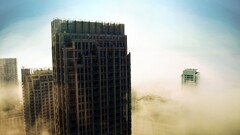 cityscape building mist City clouds sky sun Toronto