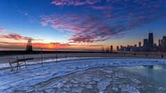 cityscape building Sea sunset Chicago USA