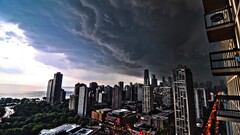 cityscape Chicago City sky clouds USA storm