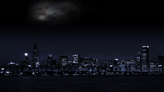 cityscape Chicago City urban skyline night USA