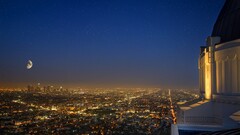 cityscape City building lights Los Angeles City Lights night