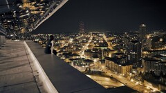 cityscape City City Lights women outdoors rooftops night
