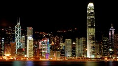 cityscape City Hong Kong China victoria harbour Asia City Lights