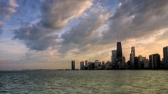 cityscape City skyline Chicago water USA
