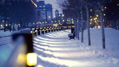 cityscape City winter night