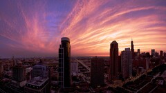 cityscape clouds sunset City building Chicago USA