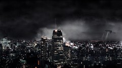 cityscape digital art science fiction dark