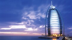 cityscape dubai City urban Hotel clouds building Burj Al Arab