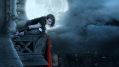 cityscape Gothic Women fantasy girl moon artwork clouds