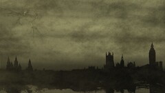 cityscape grunge rain artwork