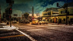 cityscape hdr building Car traffic street