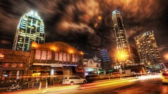 cityscape hdr building road long exposure lights
