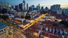 cityscape hdr lights building Singapore