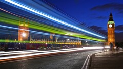 cityscape London Big Ben road lights England clocktowers