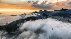 cityscape mist Rio de Janeiro building Sea landscape