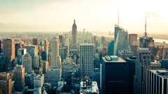 cityscape new york city Empire State Building USA