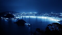 cityscape night blue coast City Lights