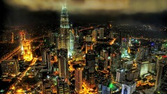 cityscape night hdr kuala lumpur skyscraper Asia lights