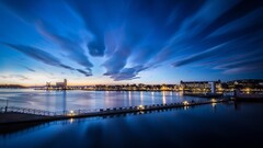 cityscape oslo sky clouds dark