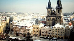 cityscape Prague winter City