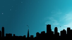 cityscape silhouette sky artwork
