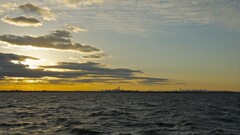 cityscape sky sunset clouds