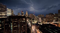 cityscape Toronto night sky storm