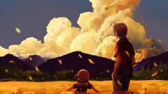 Clannad anime girls Anime Flowers nature sky clouds