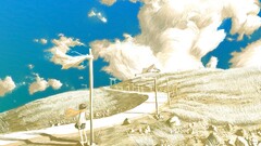 clouds hills artwork anime girls Anime landscape sky