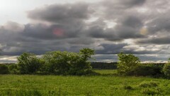 clouds landscape multiple display Trees overcast