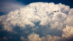 clouds sky airplane Aircraft