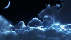 clouds sky moon night