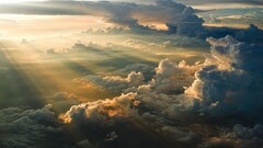 clouds sky sun rays nature aerial view sunlight color correction