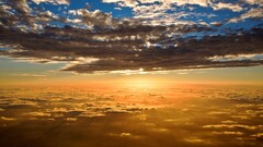 clouds sun rays sky horizon sunlight nature