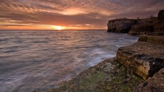 coast Sea sun clouds horizon sky nature
