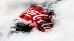 coca-cola snow logo bottles