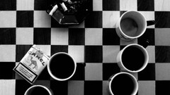 coffee Cigarettes monochrome cup