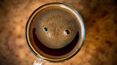 coffee top view smiling humor brown